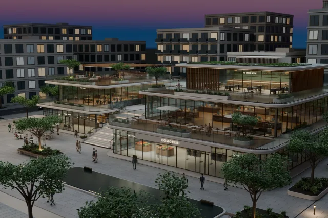 3Dで閲覧できるKOMOREBI TERRACEの外観