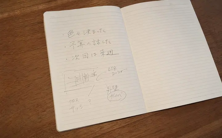 AIへの指示を整理した手書きメモ