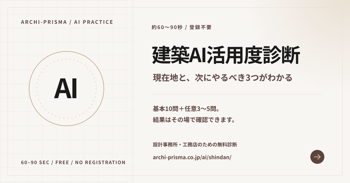 建築AI活用度診断の案内画面